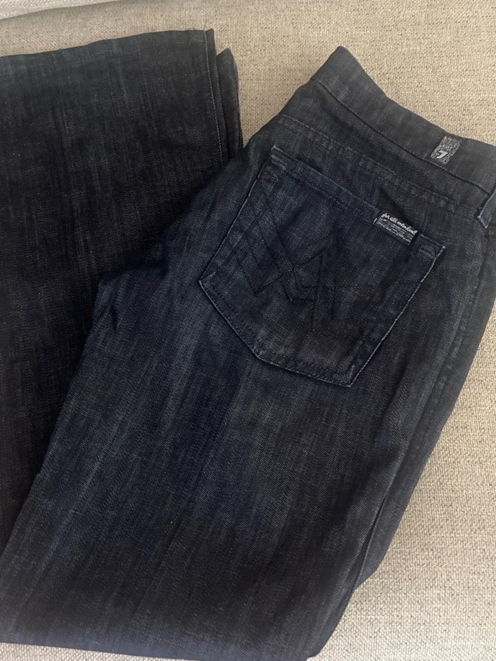 7 For All Mankind Men's Deep Indigo Straight Jeans